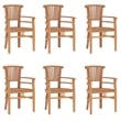 vidaXL Solid Teak Wood Large Durable Garden Dining Set in Brown