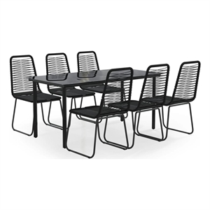 vidaXL Garden Dining Set in Black