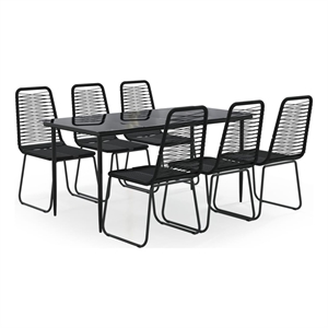 vidaXL Garden Dining Set in Black