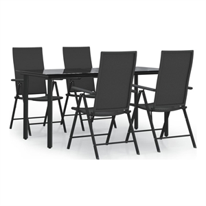 vidaXL Garden Dining Set in Black
