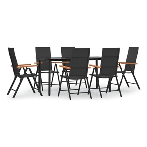 vidaXL Garden Dining Set in Black and Brown