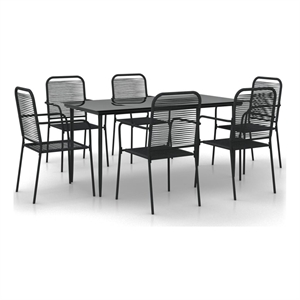 vidaXL Garden Dining Set in Black