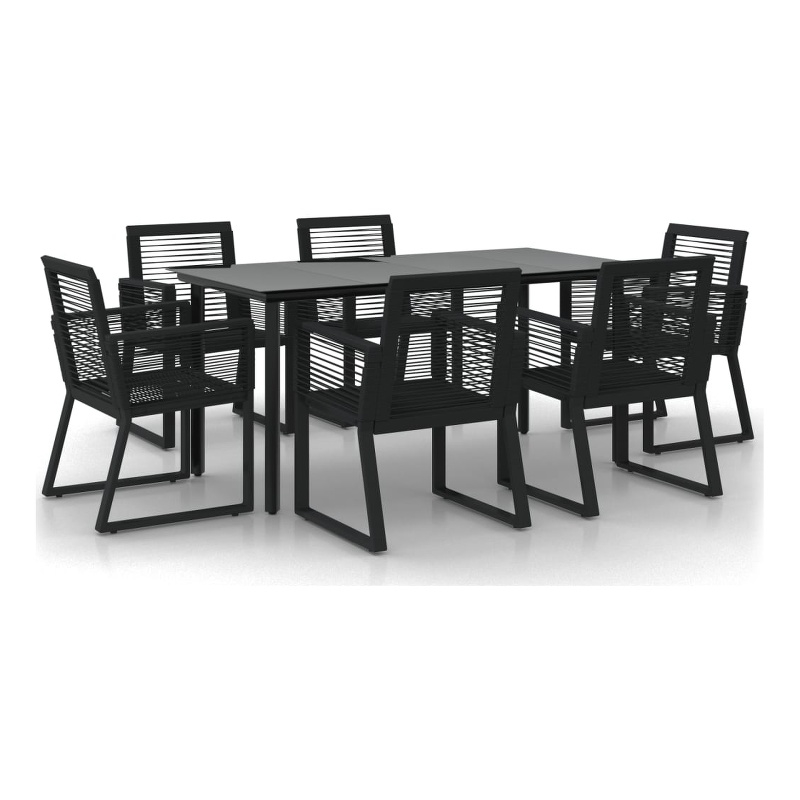 vidaXL Garden Dining Set in Black