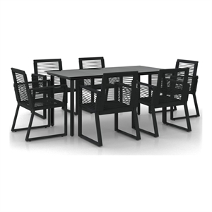 vidaXL Garden Dining Set in Black