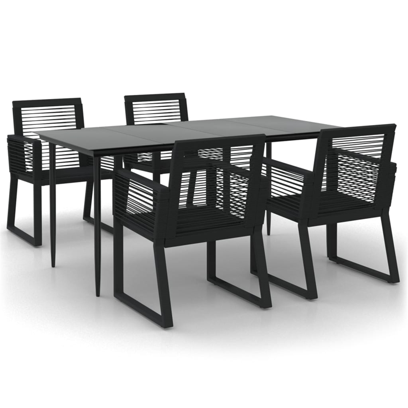 vidaXL Garden Dining Set in Black