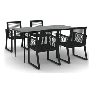 vidaXL Garden Dining Set in Black
