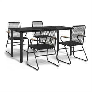vidaXL Garden Dining Set in Black