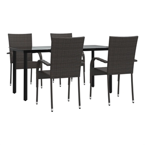 vidaXL Garden Dining Set in Brown
