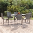 vidaXL 7 Piece Garden Dining Set in Gray/Black