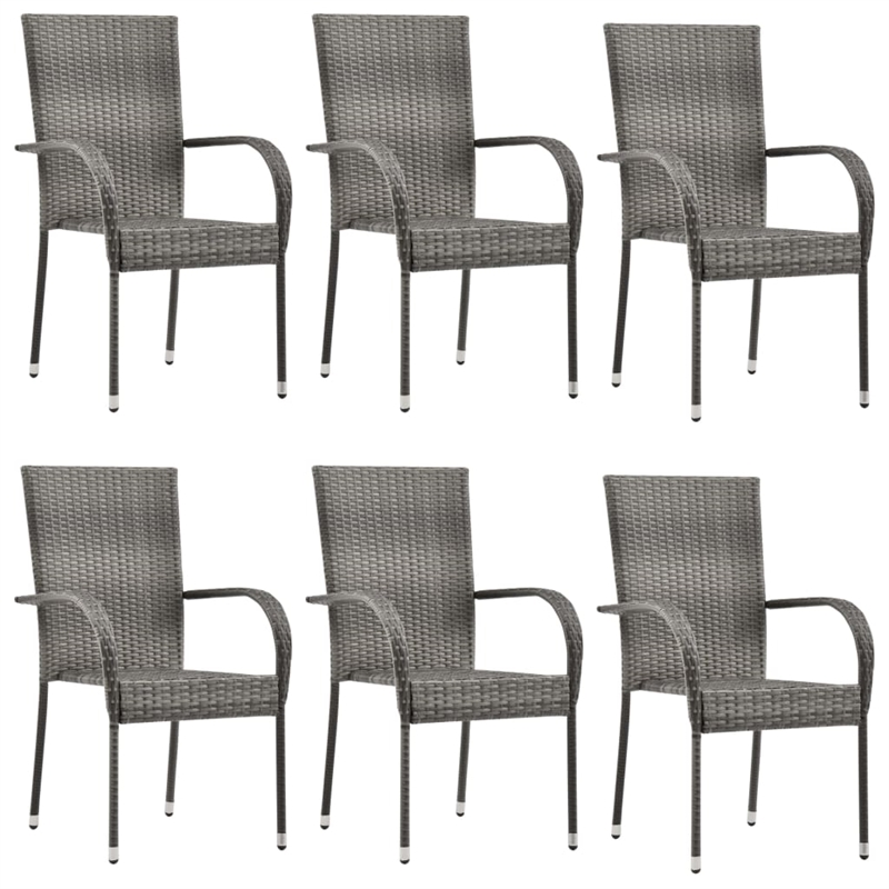 vidaXL 7 Piece Garden Dining Set in Gray/Black