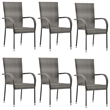 vidaXL 7 Piece Garden Dining Set in Gray/Black
