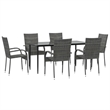 vidaXL 7 Piece Garden Dining Set in Gray/Black