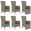 vidaXL Powder-Coated Steel & Acacia Wood Garden Dining Set in Gray