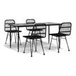 vidaXL Steel 5 Piece Set Durable Garden Dining Set in Black