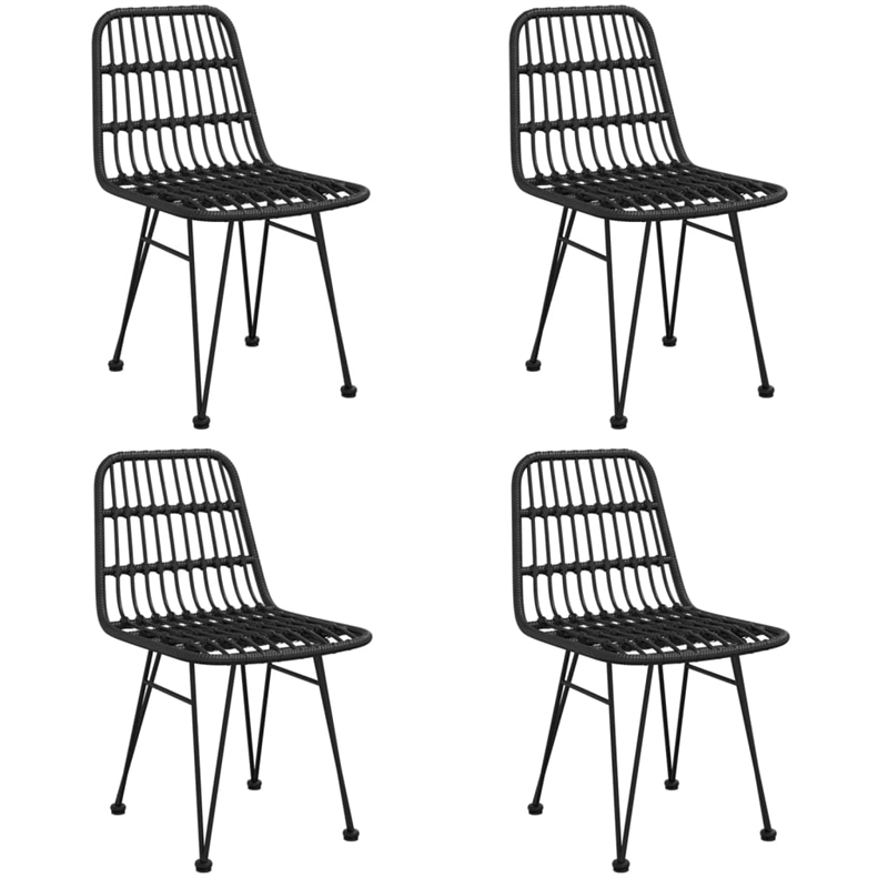 vidaXL Steel 5 Piece Set Durable Garden Dining Set in Black