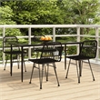 vidaXL Steel 5 Piece Set Durable Garden Dining Set in Black