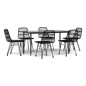 vidaXL Garden Dining Set in Black