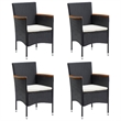 vidaXL Garden Dining Set in Black/Cream White