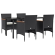 vidaXL Garden Dining Set in Black/Cream White