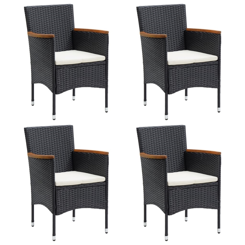 vidaXL Garden Dining Set in Black/Cream White