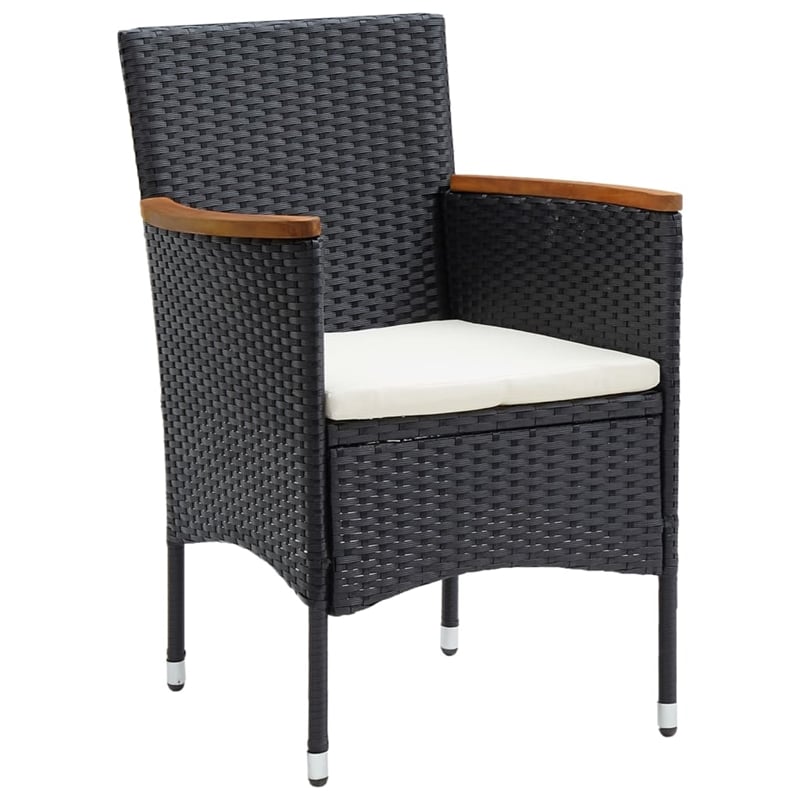vidaXL Garden Dining Set in Black/Cream White