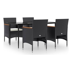 vidaXL Garden Dining Set in Black