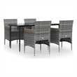 vidaXL Garden Dining Set in Gray and Black