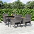 vidaXL Garden Dining Set in Gray and Black