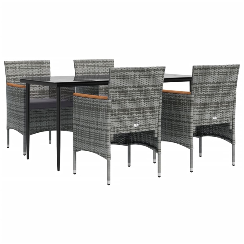 vidaXL Garden Dining Set in Gray and Black