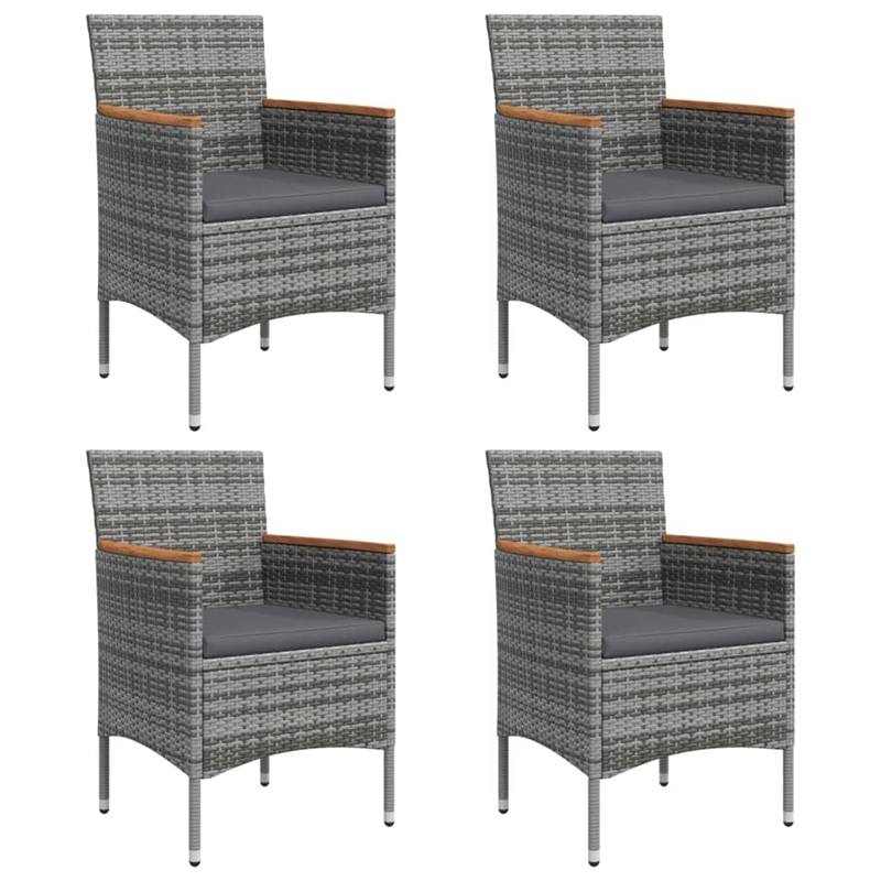 vidaXL Garden Dining Set in Gray and Black