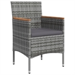 vidaXL Garden Dining Set in Gray and Black