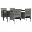 vidaXL Garden Dining Set in Gray and Black
