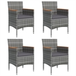 vidaXL Garden Dining Set in Gray and Black