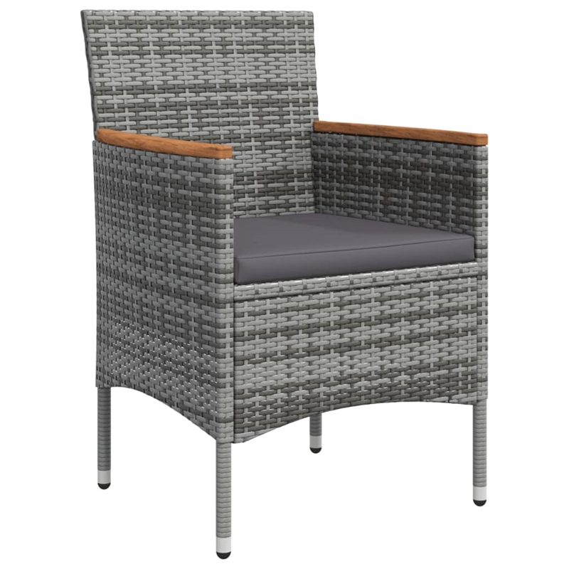 vidaXL Garden Dining Set in Gray and Black
