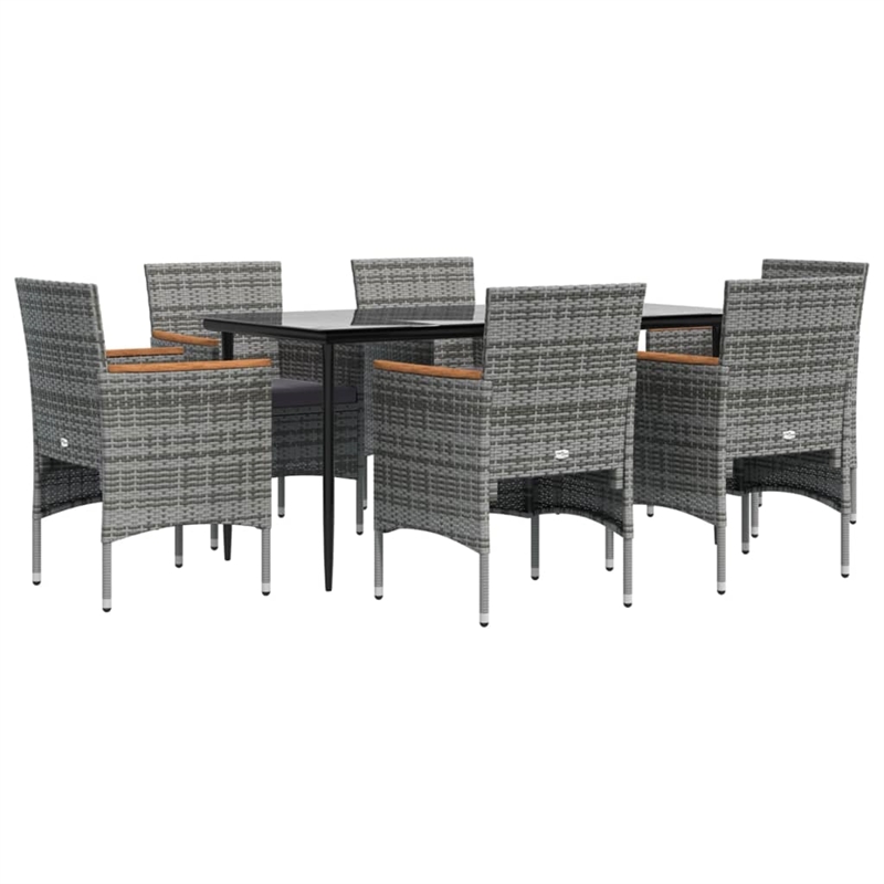 vidaXL Garden Dining Set in Gray and Black