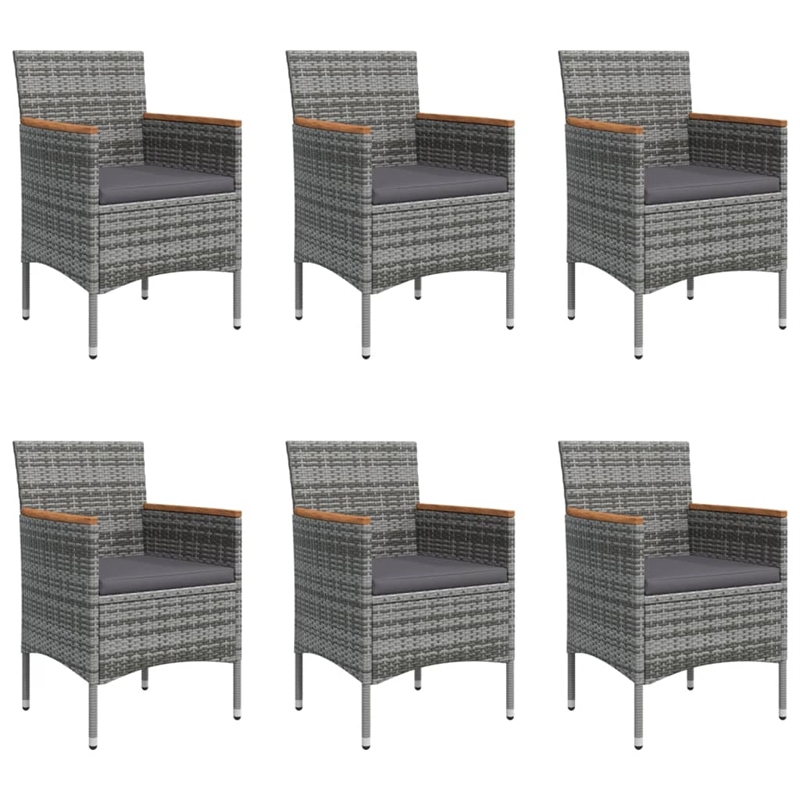 vidaXL Garden Dining Set in Gray and Black
