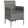 vidaXL Garden Dining Set in Gray and Black