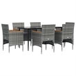 vidaXL Garden Dining Set in Gray and Black