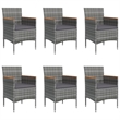 vidaXL Garden Dining Set in Gray and Black