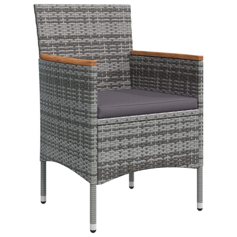 vidaXL Garden Dining Set in Gray and Black