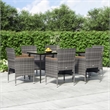 vidaXL Garden Dining Set in Gray and Black