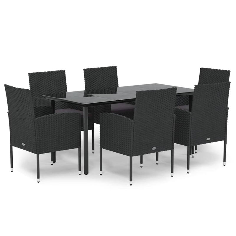 vidaXL Patio Dining Set in Black/Dark Gray