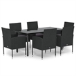 vidaXL Patio Dining Set in Black/Dark Gray
