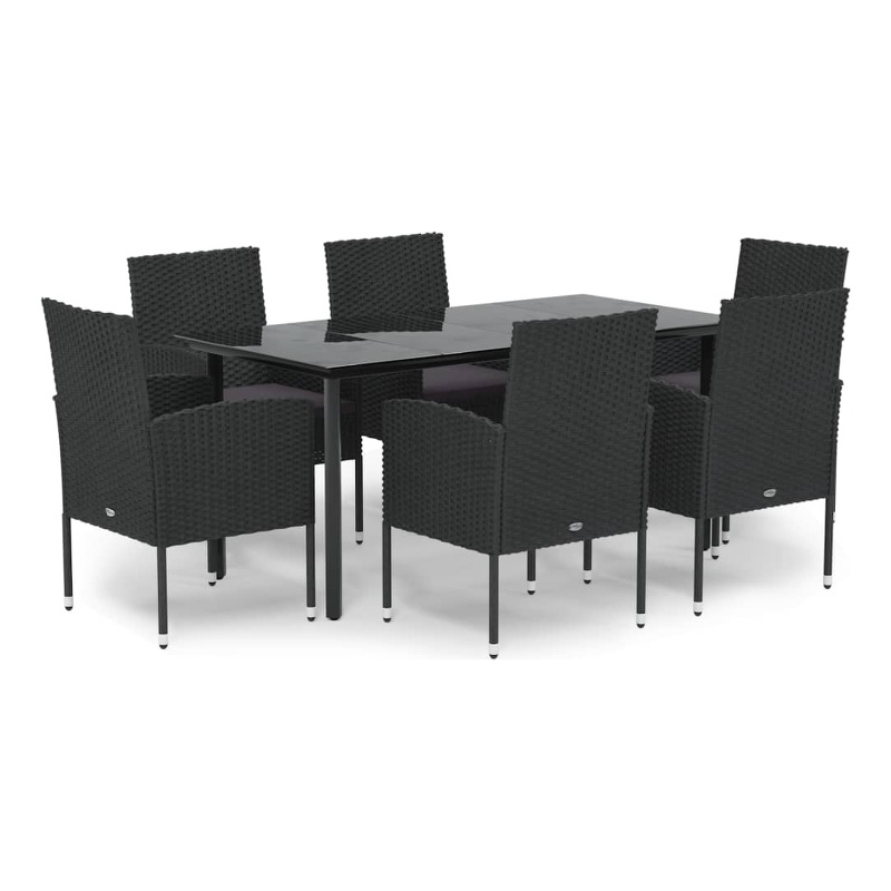 vidaXL Patio Dining Set in Black/Dark Gray