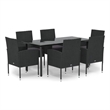 vidaXL Patio Dining Set in Black/Dark Gray