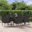 vidaXL Patio Dining Set in Black/Dark Gray
