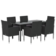 vidaXL Patio Dining Set in Black/Dark Gray