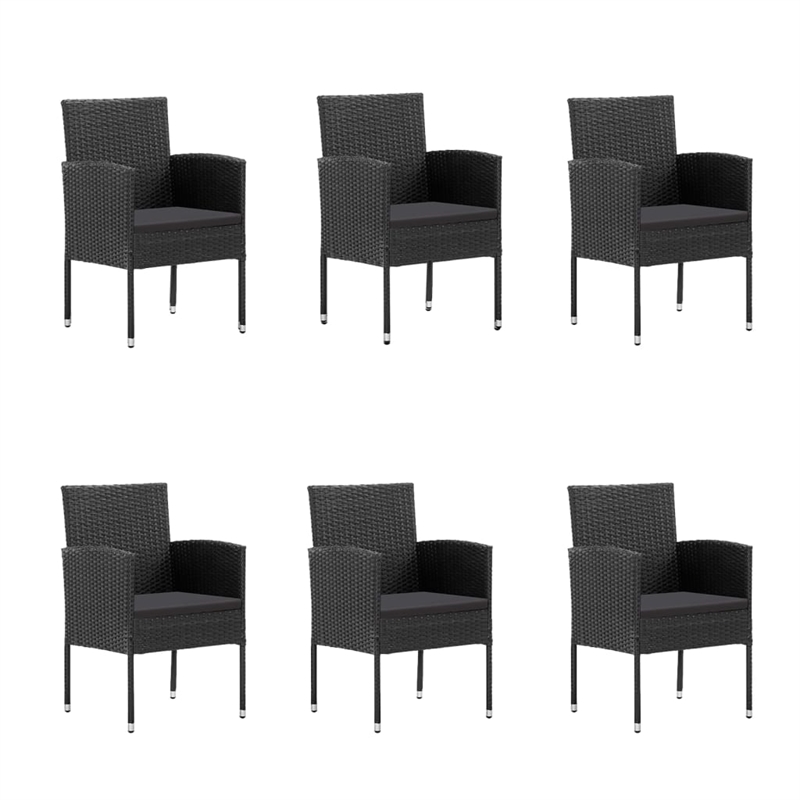 vidaXL Patio Dining Set in Black/Dark Gray