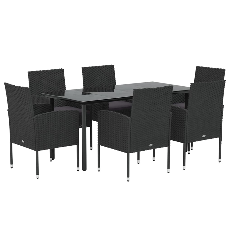 vidaXL Patio Dining Set in Black/Dark Gray