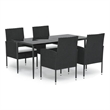 vidaXL Garden Dining Set in Black/Cream White